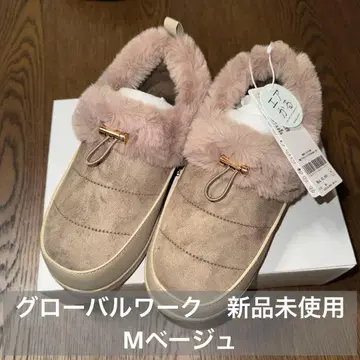 글로벌 워크 에어카루 퍼 모크 슈즈 M 베이지 23 23.5