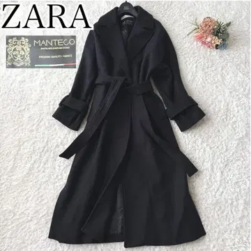 새상품급 ZARA 롱 코트 빅 칼라 만테코 벨트 맥시 길이 M~L