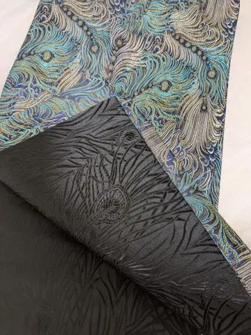 기성복 전 통 패턴 공작 깃털 자카드 직조 리버서블 후쿠로 오비