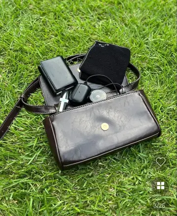 [ 새상품급 ] nugu 다크 브라운 가죽 숄더백