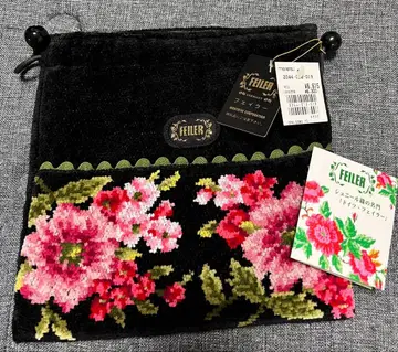 FEILER 꽃무늬 파우치 블랙