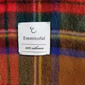 새상품급 에미토풀 Emmitoful 대형 머플러 100% 캐시미어 체크