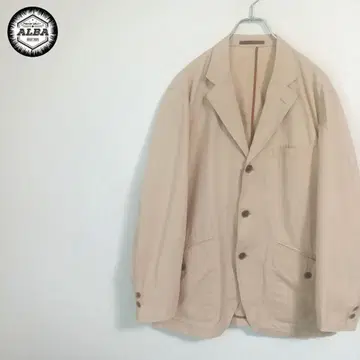 [ 새상품급 ] 테일러드 자켓 레트로 린넨 메쉬 포켓 브라운 베이지