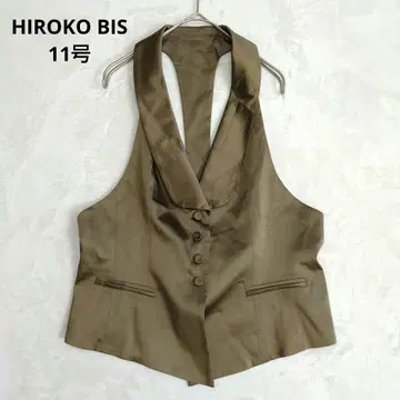 히로코비스 광택 새틴풍 베스트 코르셋풍 카키 11