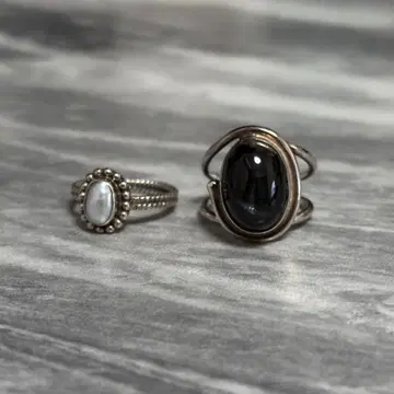 biju mam 실버 반지 2종 세트