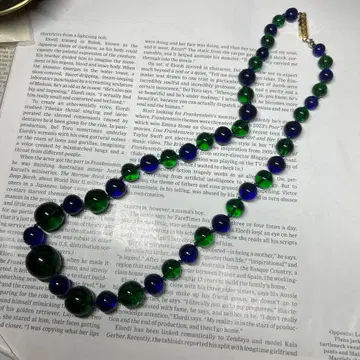 이탈리아제 베네치아 유리 목걸이 피콕