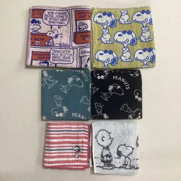 스누피 피넛 손수건 6개 세트