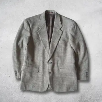 Swaledale 울 혼방 체크 테일러드 자켓 그레이 M