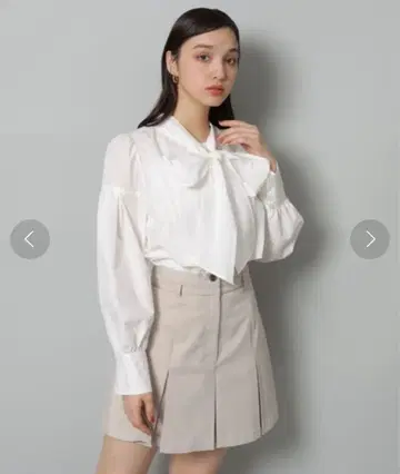 Rirandture 더블 허리 턱 미니 스코트 BEG 베이지