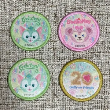 [ 새상품급 ] 디즈니씨 컬러풀 해피니스 20주년 와펜 4개 세트