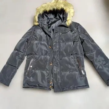 TREIZE 퍼 트리밍 다운 자켓 블랙