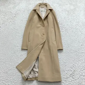 새상품급 아쿠아 스큐텀 Aquascutum 롱 코트 캐시미어 카멜