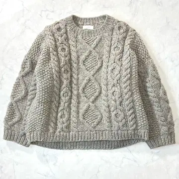 카구레 페루 아란 크루넥 니트 오버 사이즈 그레이 Free tj3