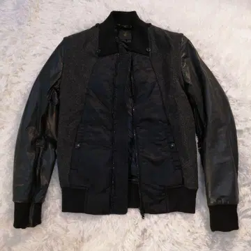 [ 컨디션 최상 ] ato 소매 가죽 블루종 자켓 베스트 사이즈 46
