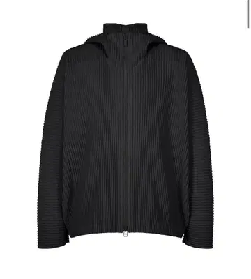 옴므 플리세 집업 후드티 블루종 블랙 2