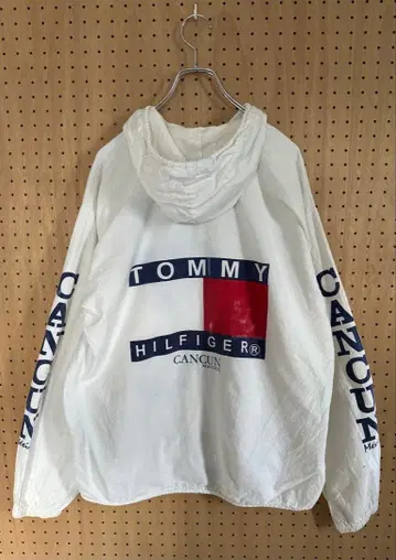 80s Cancun 부트 Tommy Hilfiger 후드티 화이트