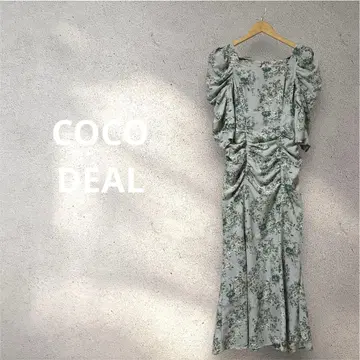 [ COCO DEAL ] 빈티지풍 꽃무늬 카슈쿨 원피스 | 파워숄더