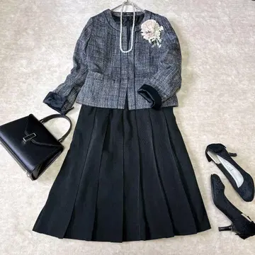 고급 컴시즘 포멀 스커트 셋업 플리츠 스커트 L