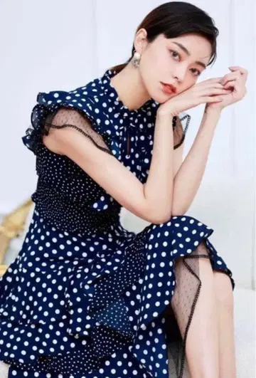 엘르케이 settan 6 도트 드레스 원피스 파티