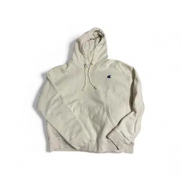 Champion 아이보리 후드티 파랑 단색 택 리버스 위브 짧은 기장