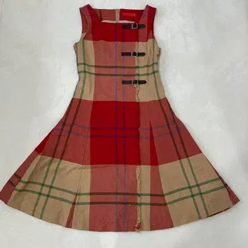 York land 슬리브리스 원피스 체크 무늬 7AR