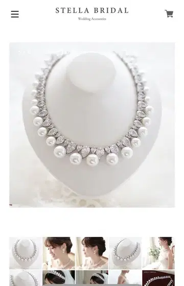 STELLA BRIDAL 큐빅 지르코니아 & 쉘 펄 목걸이