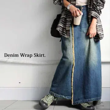 [ 새상품 ] 데님 랩 스커트 사이즈 Regular