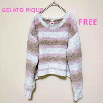 GELATO PIQUE 보더 니트 룸웨어 복슬복슬 홈웨어 F