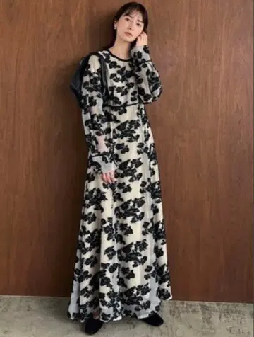 CLANE 클라네 플라워 프린트 롱 드레스