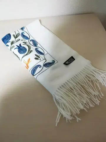 캐시미어 100% 울 자수 머플러