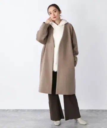 지나시스 JEANASIS 핑크 베이지 코트