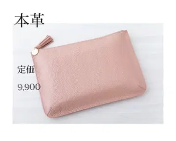 새상품급 천연 가죽 클러치백 파우치 더스티 핑크 정가 9900엔