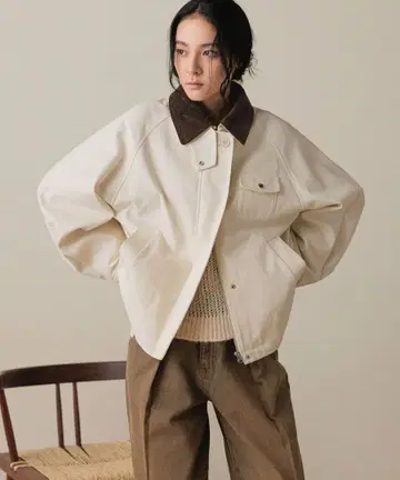 LOWRYSFARM 로리즈팜 헌팅 자켓 아이보리