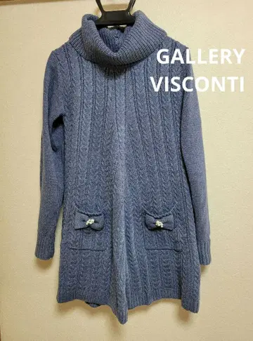 갤러리 비스콘티 / 오프 터틀 케이블 니트 튜닉 블루 size 2
