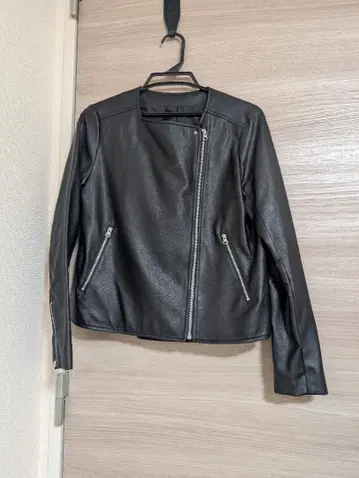 블랙 싱글 라이더 자켓 L