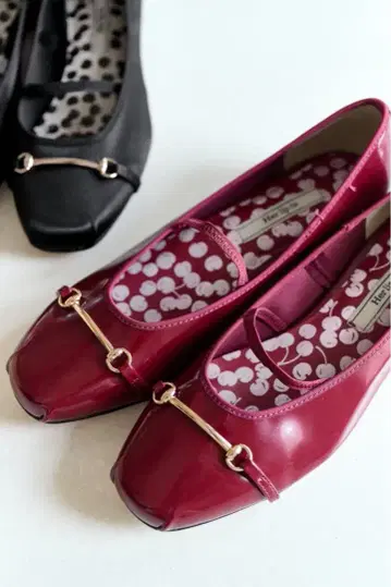 Cherry-Patterned Mary Jane Flats