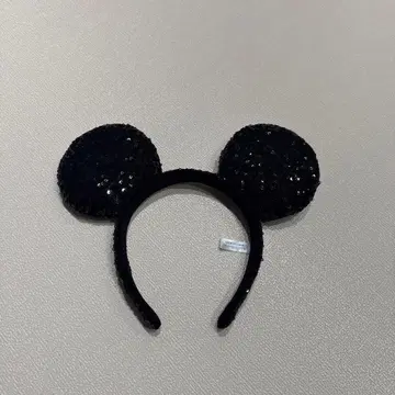미키 머리띠 블랙 스팽글