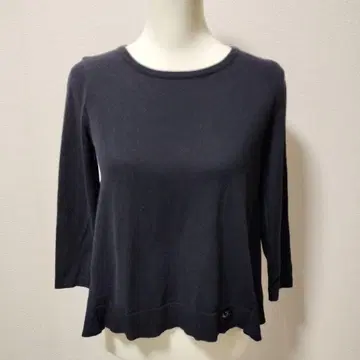 Rene 르네 코튼 니트 티셔츠 블랙 7부 소매 상의 36