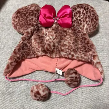 디즈니 레오파드 무늬 미니 팬캡 핑크 레오파드