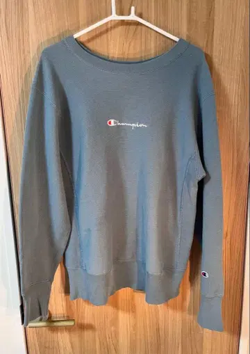 Champion 90s 리버스 위브 맨투맨 빨간색 자수 로고 L