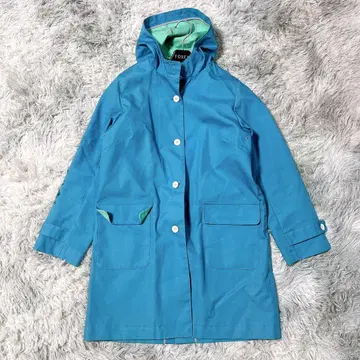 [ HUMAN WOMAN ] M DiAPLEX 후드 부착 코트 블루