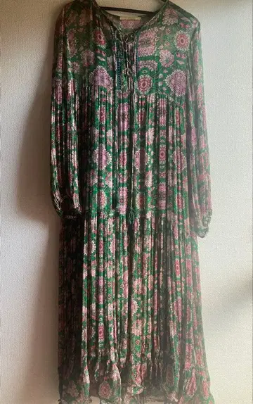 [ ne quittez pas ] 누키테파 에스닉 패턴 롱 슬리브 드레스