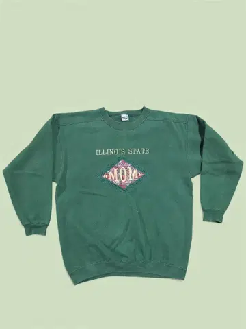 ILLINOIS STATE MOM 맨투맨 그린 컬러 빈티지