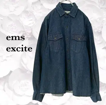 [ 엠즈 엑사이트 ] 데님 셔츠 [ M ] 인디고 블루 긴팔 무지