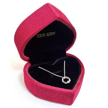 THE KISS 반지형 실버 목걸이 SV925 하트 박스 포함
