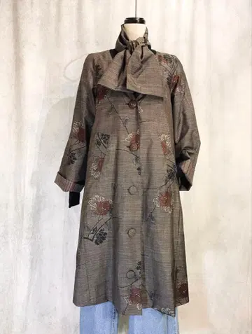 일원식 오시마 명주 리버서블 코트 장미 머플러 포함