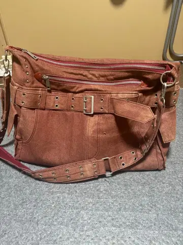 GRANCY 데님 백 레드