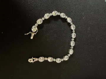 실버 925 클리어 스톤 팔찌