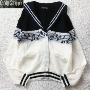 9 캔디 스트리퍼 악보 세일러 니트 가디건 음표 모헤어
