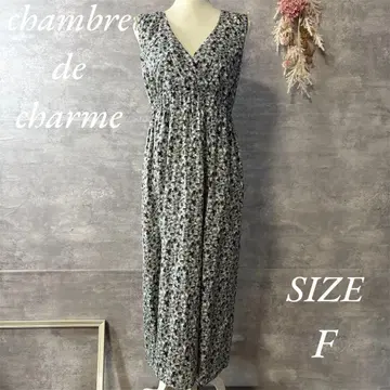 미니 꽃무늬 슬리브리스 롱 원피스 프리 사이즈